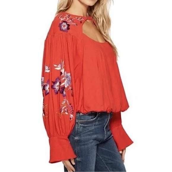 Free People Lita Oversized Floral Embroidered Top - Picture 3 of 7